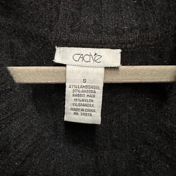 Cache Small Wool Blend Knit Turtle Neck‎ Sleeveless Top Sequins Embroidered - Picture 5 of 9